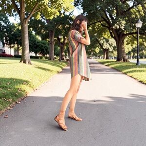 Madewell Courier Rainbow Stripe Shirtdress